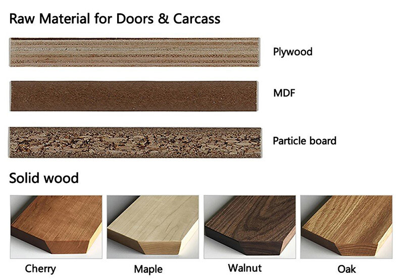 different materials for slab kitchen cabinets