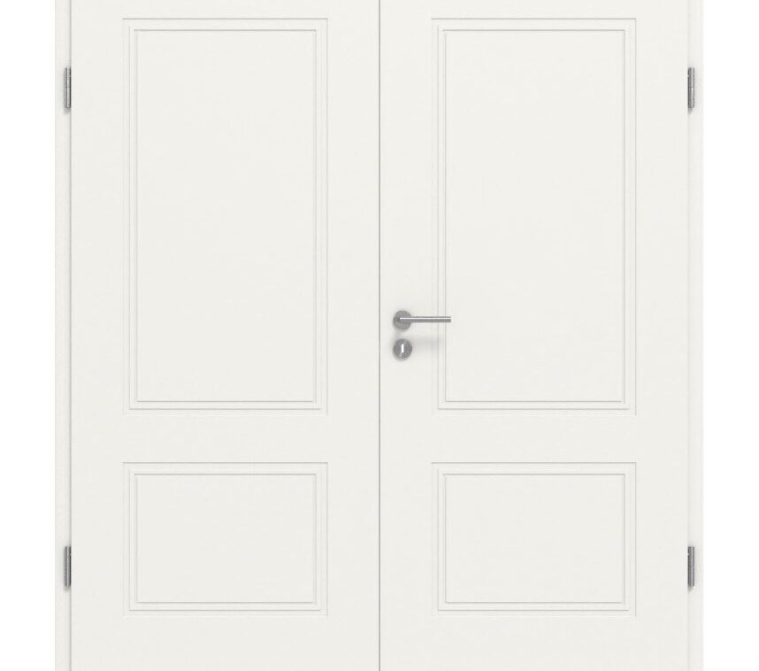PDD-010 painted white RAL 9016 Double swing door including frame - Parlun