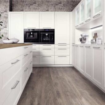 PKC-0023-Popular Island kitchen cabinet in matt white lacquer-Parlun (2)