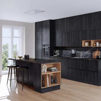 PKC-0036-Functional open kitchen cabinet in black oak-Parlun (1)