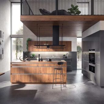 PKC-0083-Special open kitchen cabinet in graphite and walnut-Parlun (1)
