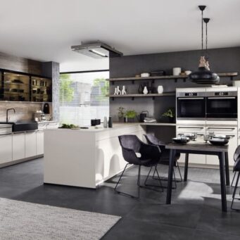 PKC-0108-Modern and Elegant L-shaped kitchen cabinet in sand ultra matt-Parlun (4)