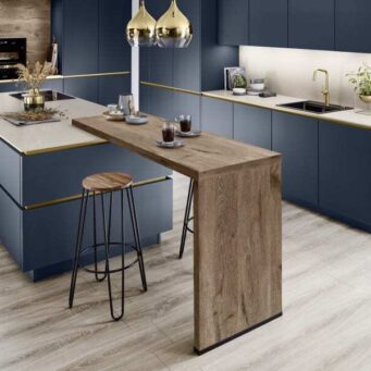 PKC-0112- Luxury Island kitchen cabinet in fjord blue-Parlun (3)
