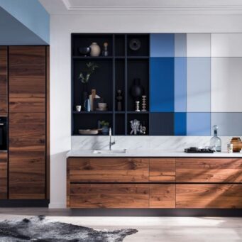 PKC-0120-Unique and Modern open kitchen cabinet in walnut-Parlun (2)