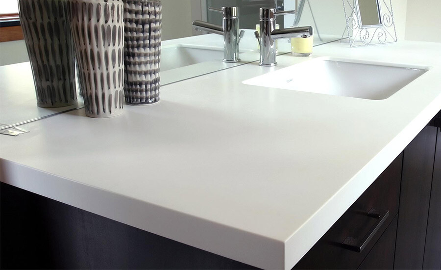 white solid surface countertop