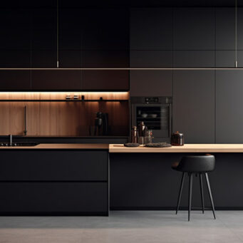 Dramatic Allure: Matte Black Cabinets for Your Kitchen-1