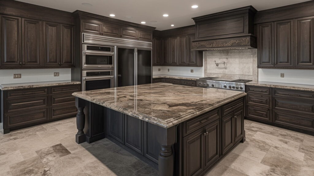 solid wood luxury kitchen cabinet with marple countertop