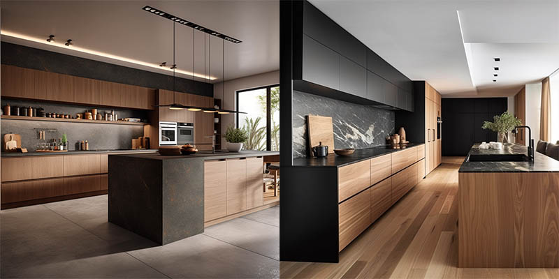 Two-tone Trend In Modern Wood Kitchen Cabinets