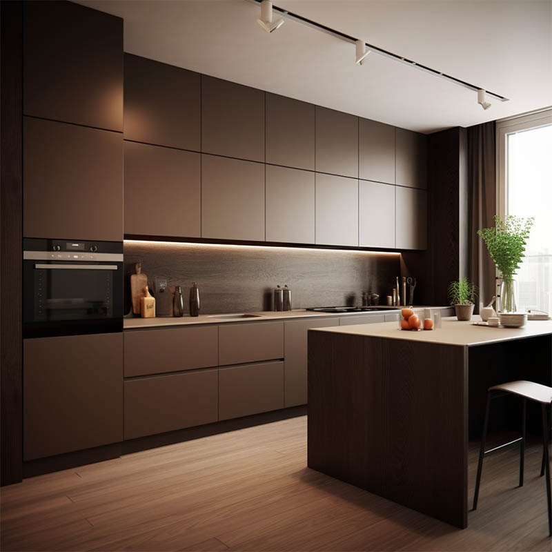 modern dark brown kitchen cabinets