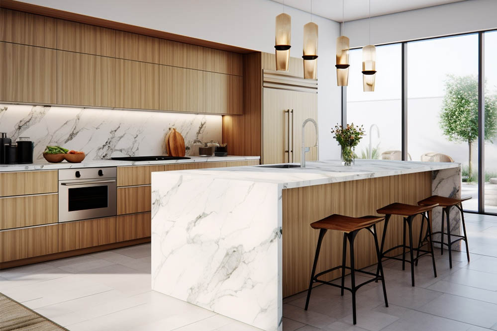 modern slab kitchen cabinets