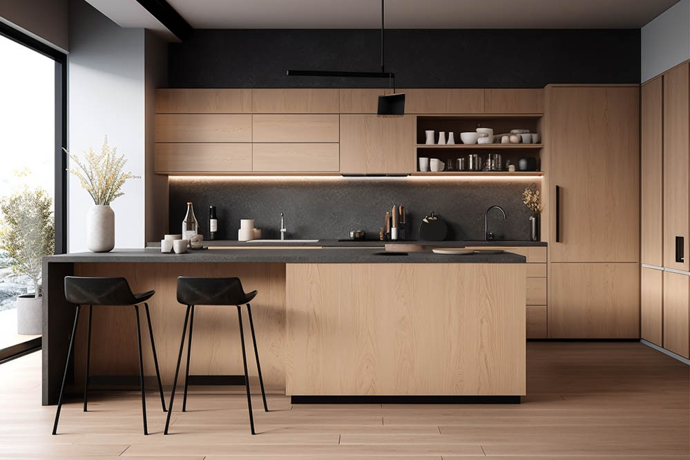 modern wood kitchen cabinets