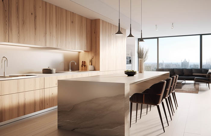 natural wood kitchen cabinets modern