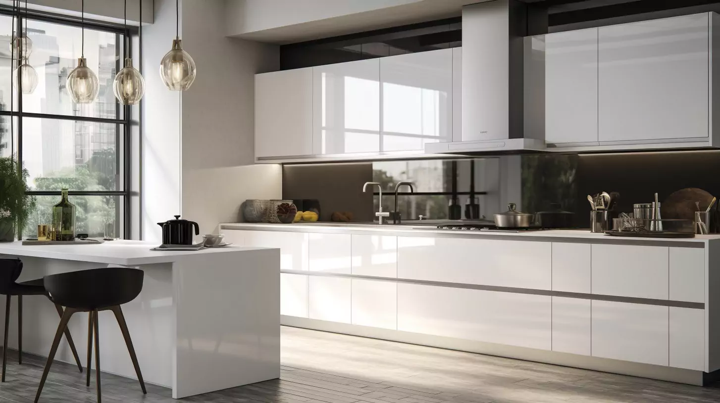 Minimalist Marvel: White Handleless Cabinets for Contemporary Kitchens-4