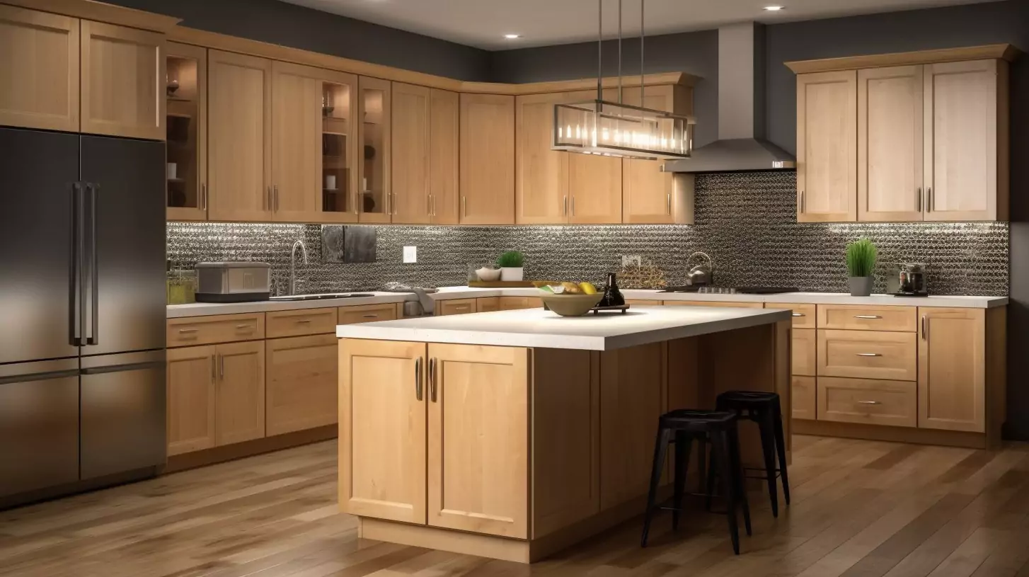 Contemporary Maple Kitchen Cabinets - Embrace the Charm of Natural Wood ...