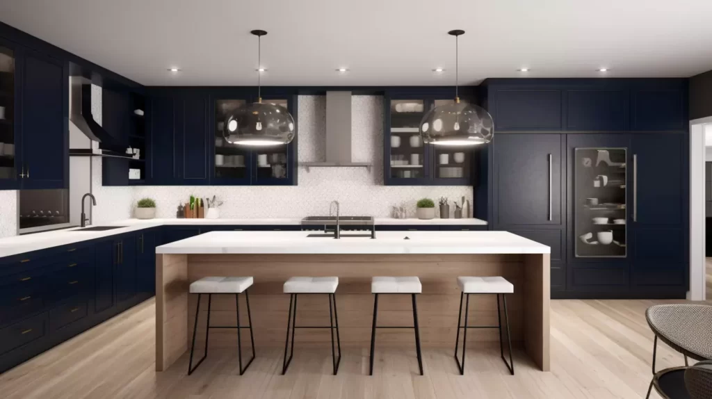 White Oak Shaker Cabinets in 2026: Why the Classic Keeps Winning maritime-oak-harmony-navy-blue-kitchen-with-white-oak-cabinets