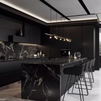 Dramatic Allure: Matte Black Cabinets for Your Kitchen-4