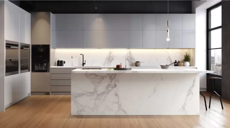 Modern Elegance: Flat Panel Kitchen Cabinets-1