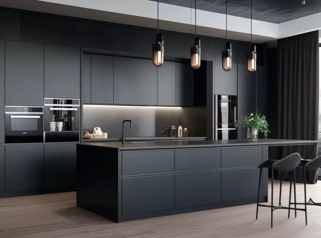 Dramatic Allure: Matte Black Cabinets for Your Kitchen