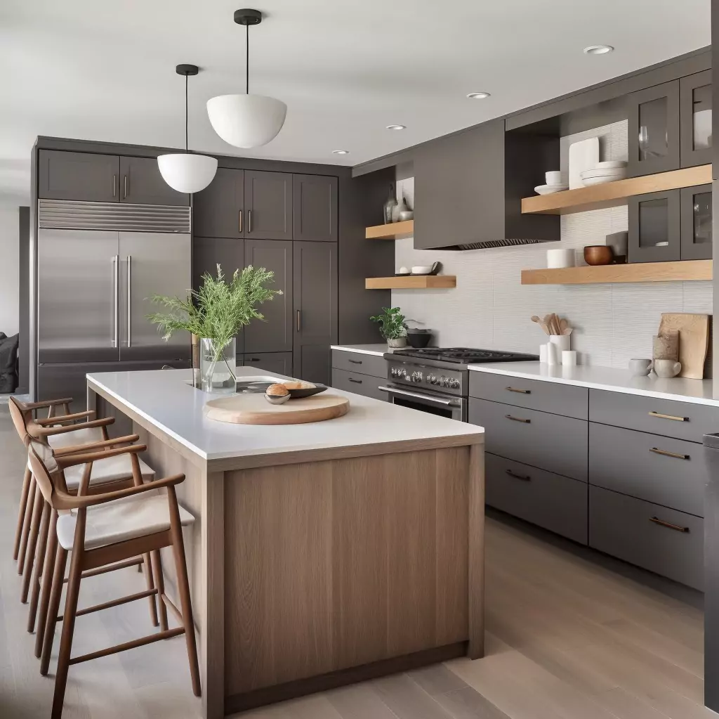 Modern Kitchen With Open Shelves