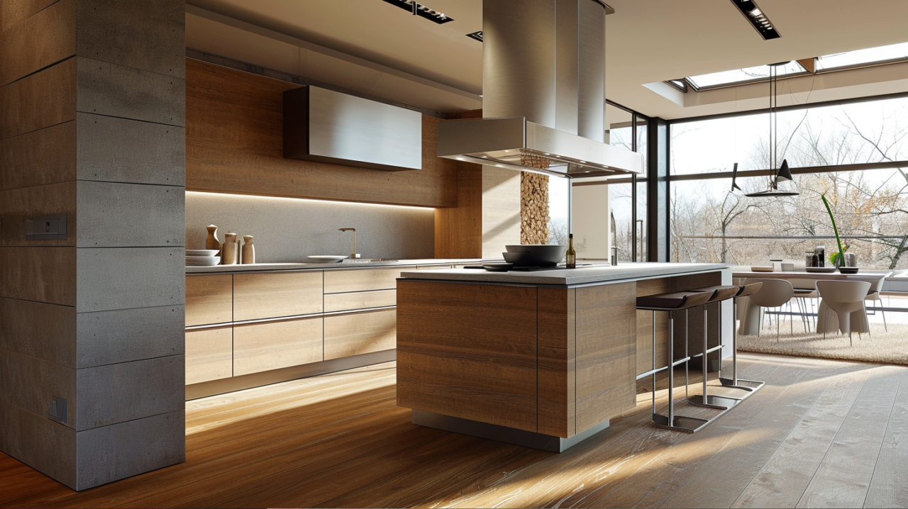 Modern Flat Panel Wood Kitchen Cabinets