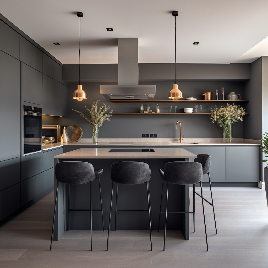 Stylish Modern Grey Kitchen Cabinets