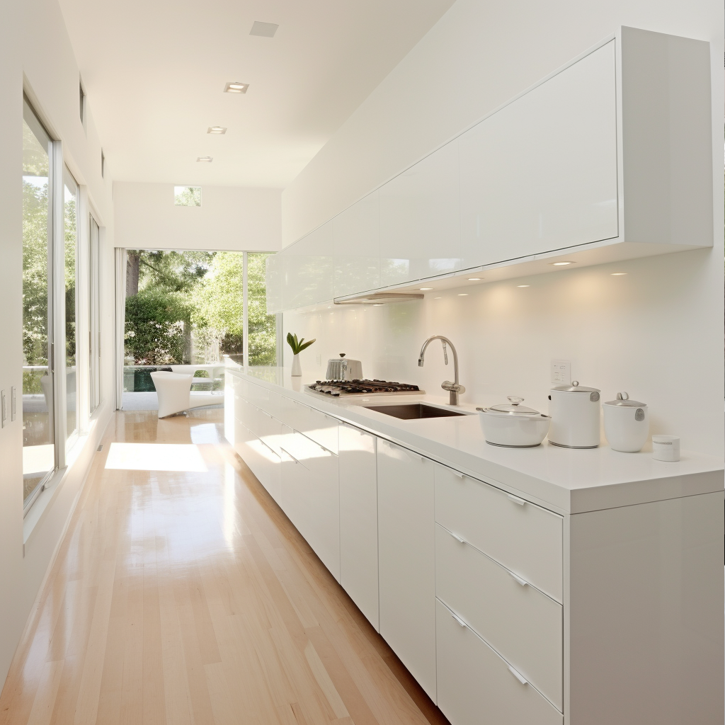 White Kitchen Cabinets With High Gloss Finish