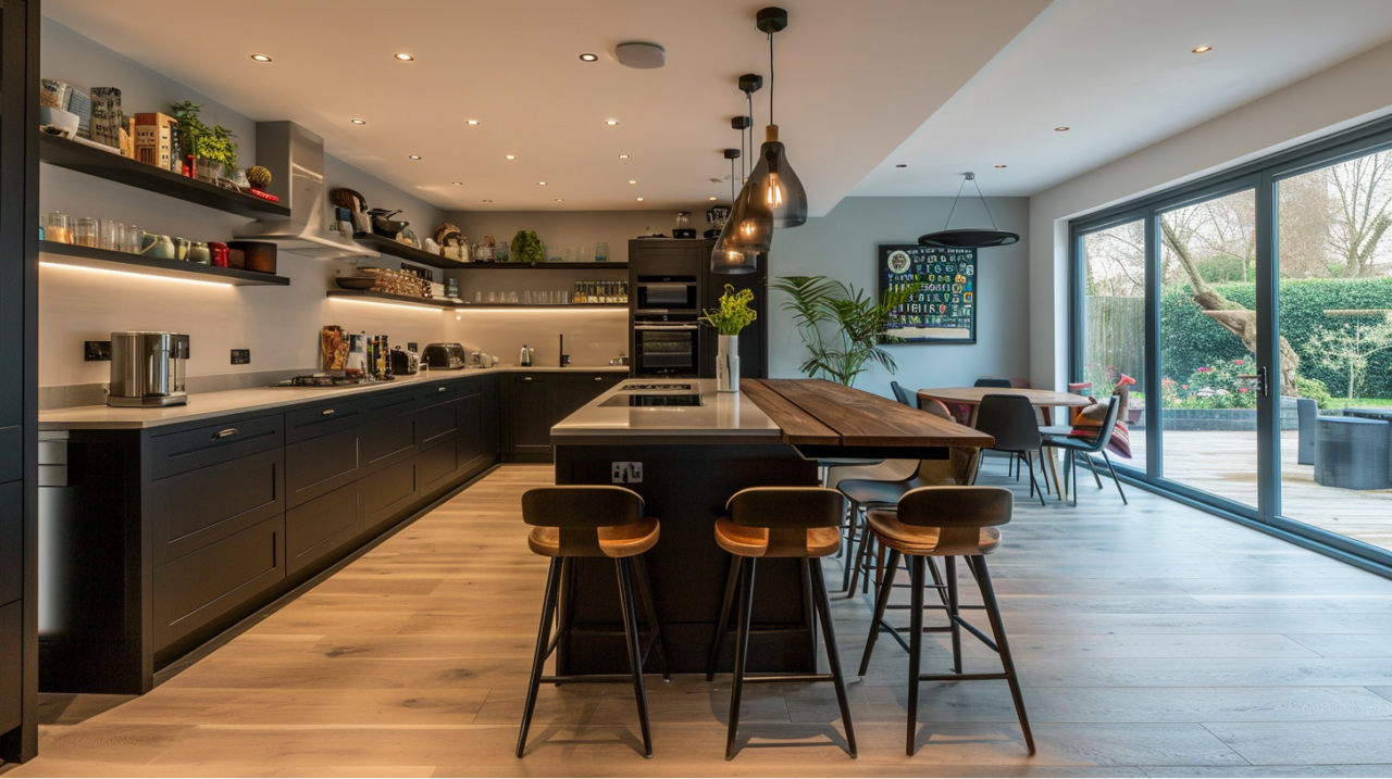 Bespoke Black Cabinets In An Eclectic Kitchen