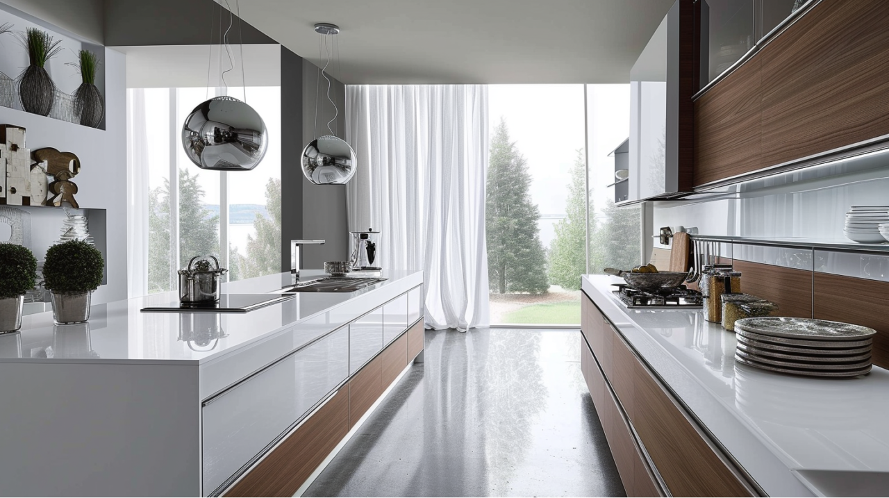 Modern Italian Kitchen Cabinets With Dual Finishes