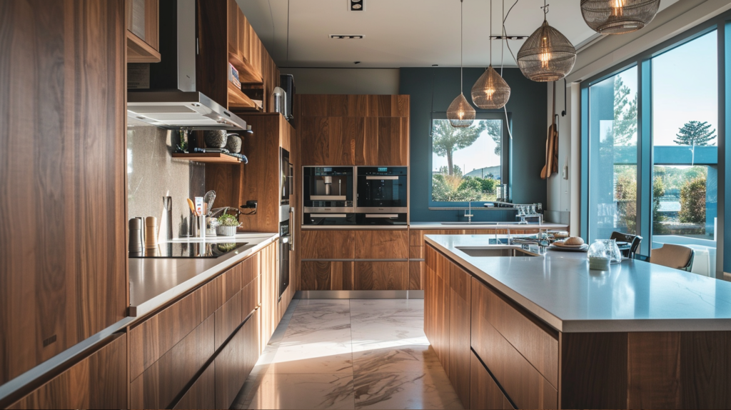 Modern Walnut Kitchen Cabinets | Stylish Contemporary Design