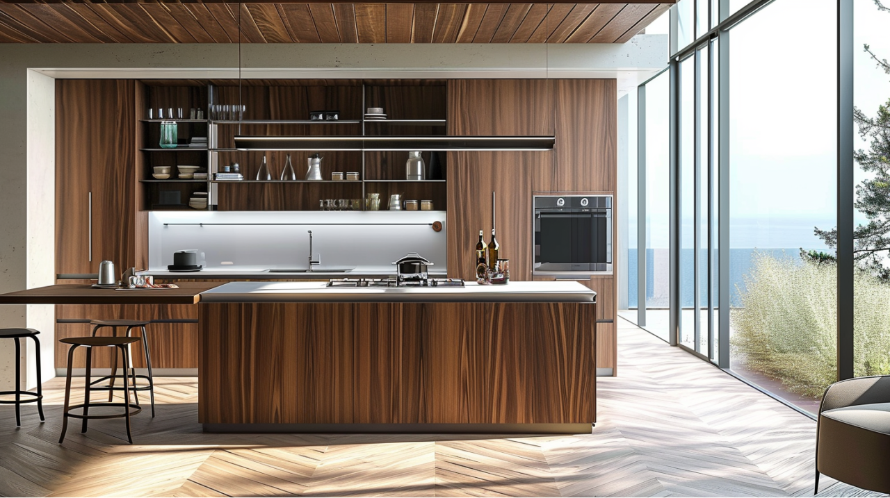 Opt For Textured Wood Kitchen Cabinets
