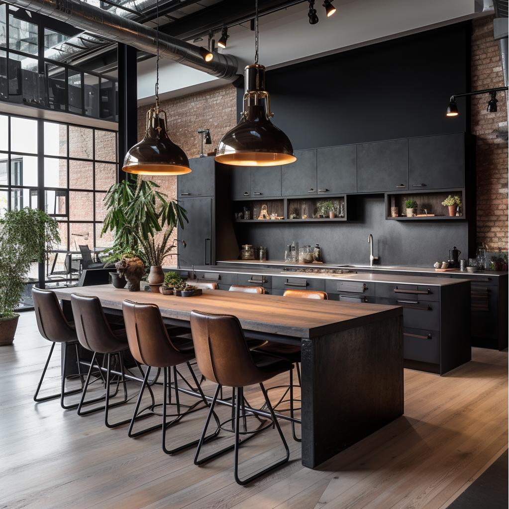 Industrial Black Kitchen Cabinet Exudes Endless Charm