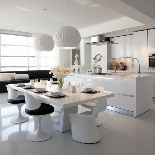 Modern White Slab Door Kitchen Cabinets - Parlun