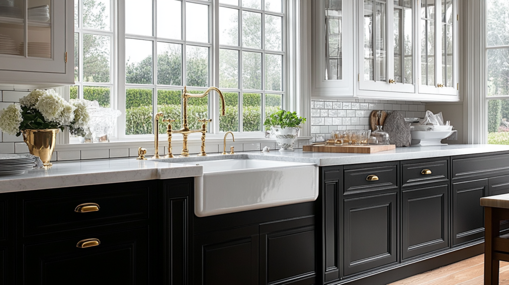 painted HDF finish modern black shaker kitchen cabinets