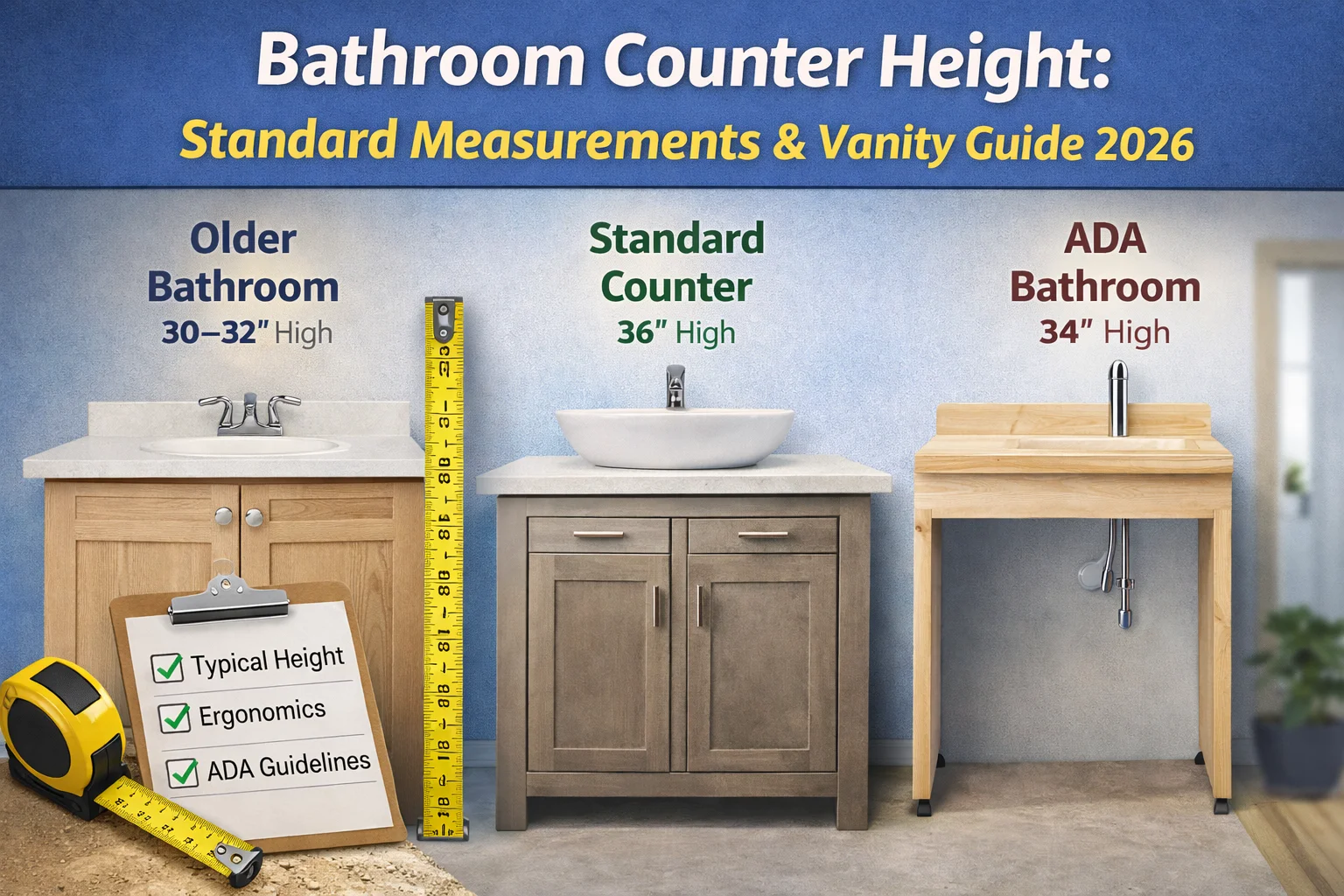 bathroom counter height