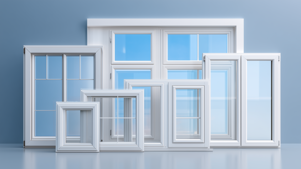 difference size of modern white windows