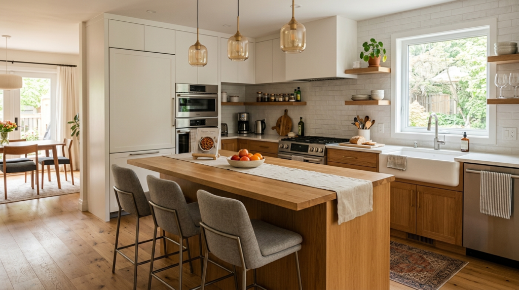 Bespoke Kitchen Cabinets: Tailored Cabinetry Built Around You The bespoke modern cabinets in a log-style also have grey matte finish.