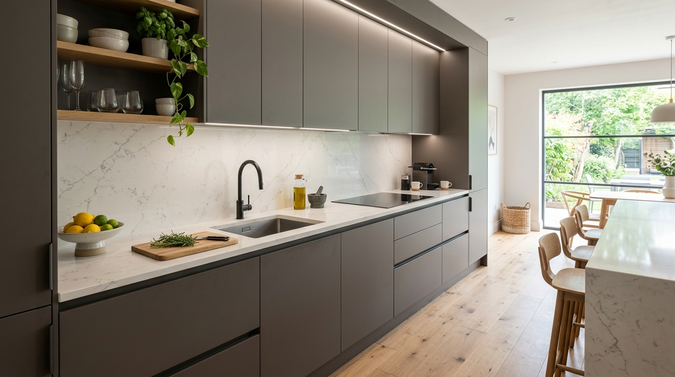 Bespoke Kitchen Cabinets: Tailored Cabinetry Built Around You Bespoke Kitchen Cabinets Paired with Quartz Countertops