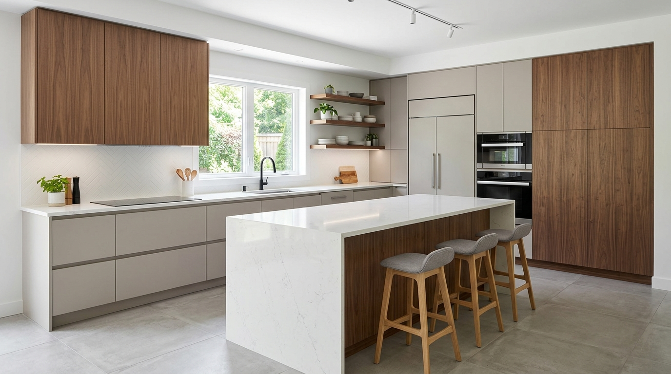 Bespoke Kitchen Cabinets: Tailored Cabinetry Built Around You A crisp and clean design for bespoke kitchen cabinets.