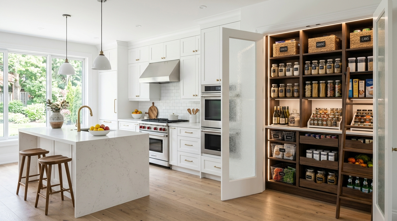 Bespoke Kitchen Cabinets: Tailored Cabinetry Built Around You Bespoke kitchen cabinets paired with an exceptional pantry system.