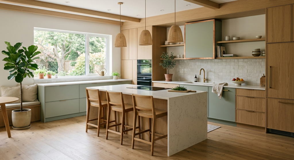 Bespoke Kitchen Cabinets: Tailored Cabinetry Built Around You Modern bespoke cabinets in a Japanese-style kitchen.