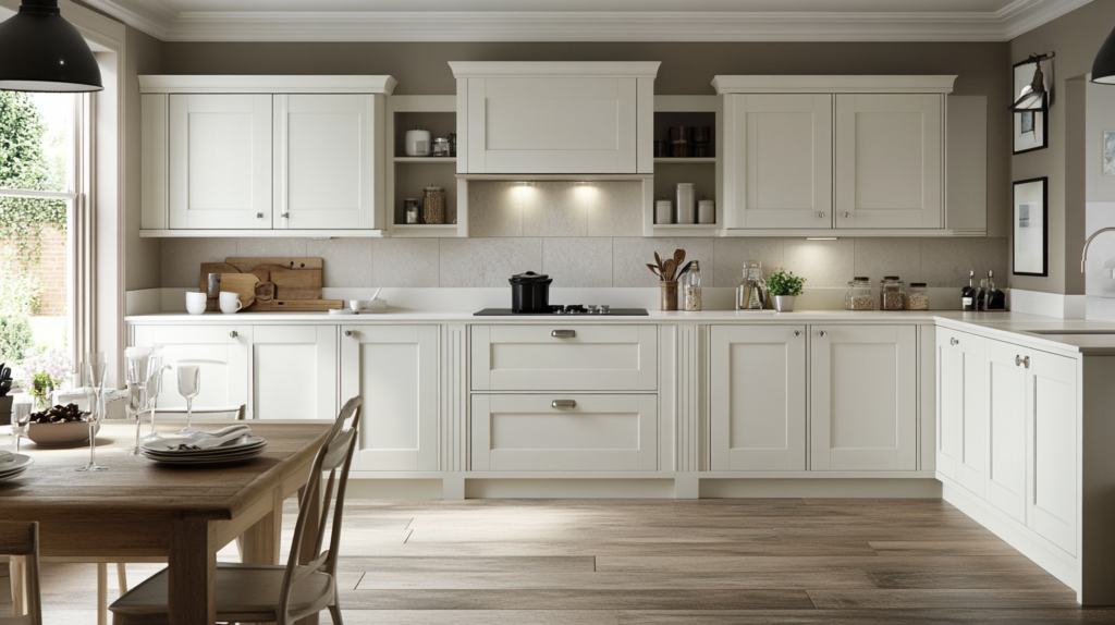 Modern White Shaker Kitchen Cabinets in 2026: The Skinny Shaker Era modern L shaped white shaker kitchen cabinets