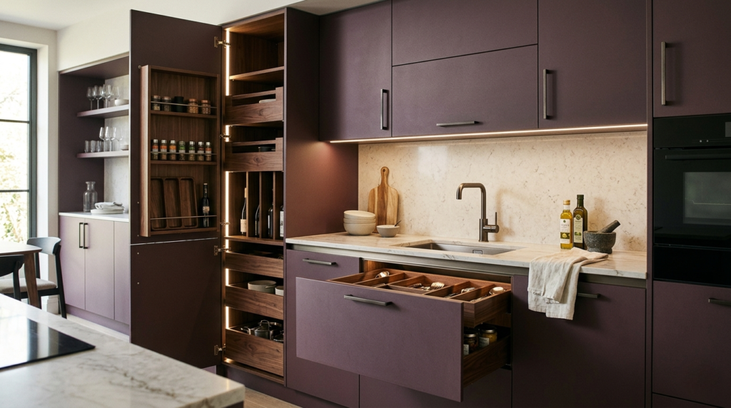 Designer Kitchen Cabinets, Made to Your Kitchen Elegant, modern designer kitchen cabinet designs featuring unique, unconventional colors.