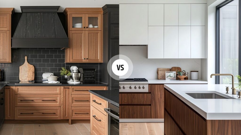Flat Panel Walnut Kitchen Cabinets for Modern Kitchens Flat Panel vs. Shaker Walnut Cabinets
