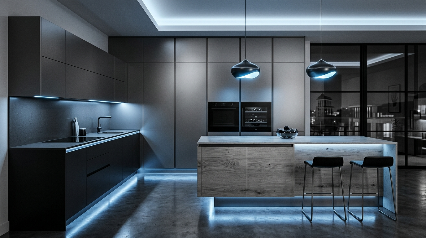 Frameless Kitchen Cabinets Frameless kitchen cabinets are ideally suited for combining various materials, particularly for pairing different finishes.