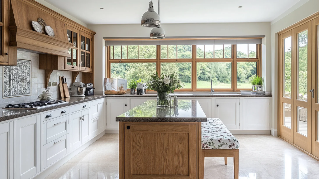 White Cabinets With Brown Granite Countertops