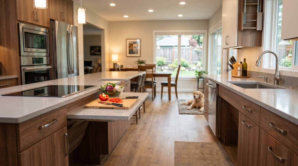 Standard Kitchen Counter Height Guide for Cabinets, Islands and Bars ADA-compliant kitchen countertop height for accessible design