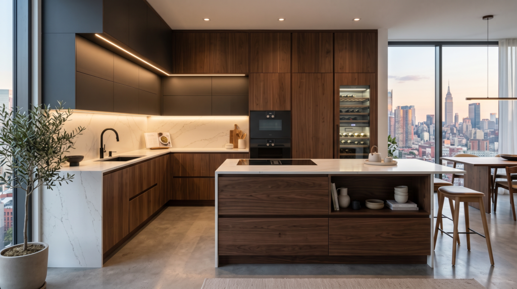 Best Kitchen Cabinets in 2026: Top Brands, Styles and What to Look For Modern 2026 kitchen cabinets, luxury wood finishes, sleek storage design, contemporary kitchen interior