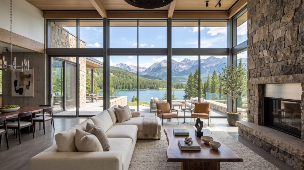 PVC vs Aluminum Windows Which Frame Is Better for Your Project Floor-to-ceiling oversized aluminum structural glass windows in a modern luxury villa living room