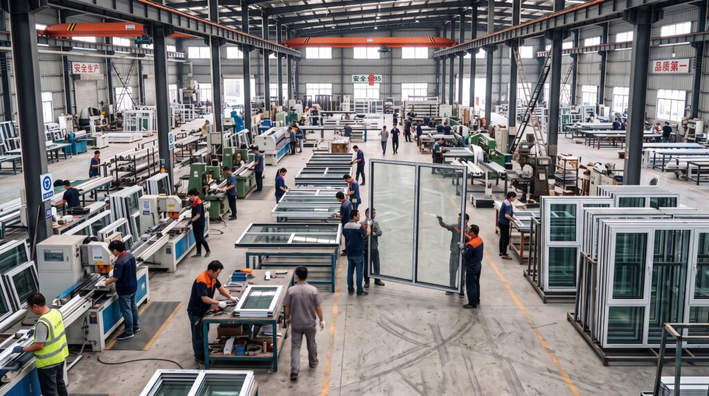 How to Buy Windows From China Complete Guide for Project Buyers Large-scale modern window and door fabrication facility in Foshan Guangdong with organized production lines