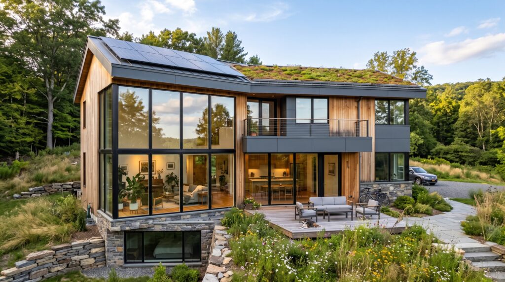 PVC vs Aluminum Windows Which Frame Is Better for Your Project Modern eco-friendly residential home with high-performance triple-glazed energy-saving windows